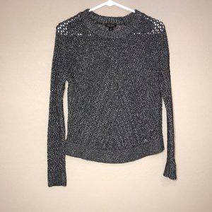 Lucky Brand Knit Sweater Black  Silver Met…